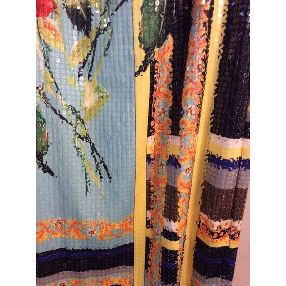 Midi Floral Skirt Clear bling Medium M Petit Pois Viviana G Sequins - Picture 4 of 4